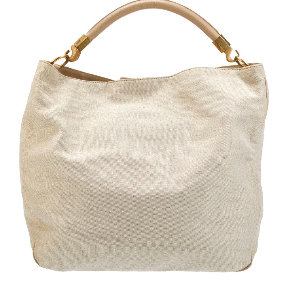 Yves Saint Laurent Cream Shoulder Bag with Slouchy Design